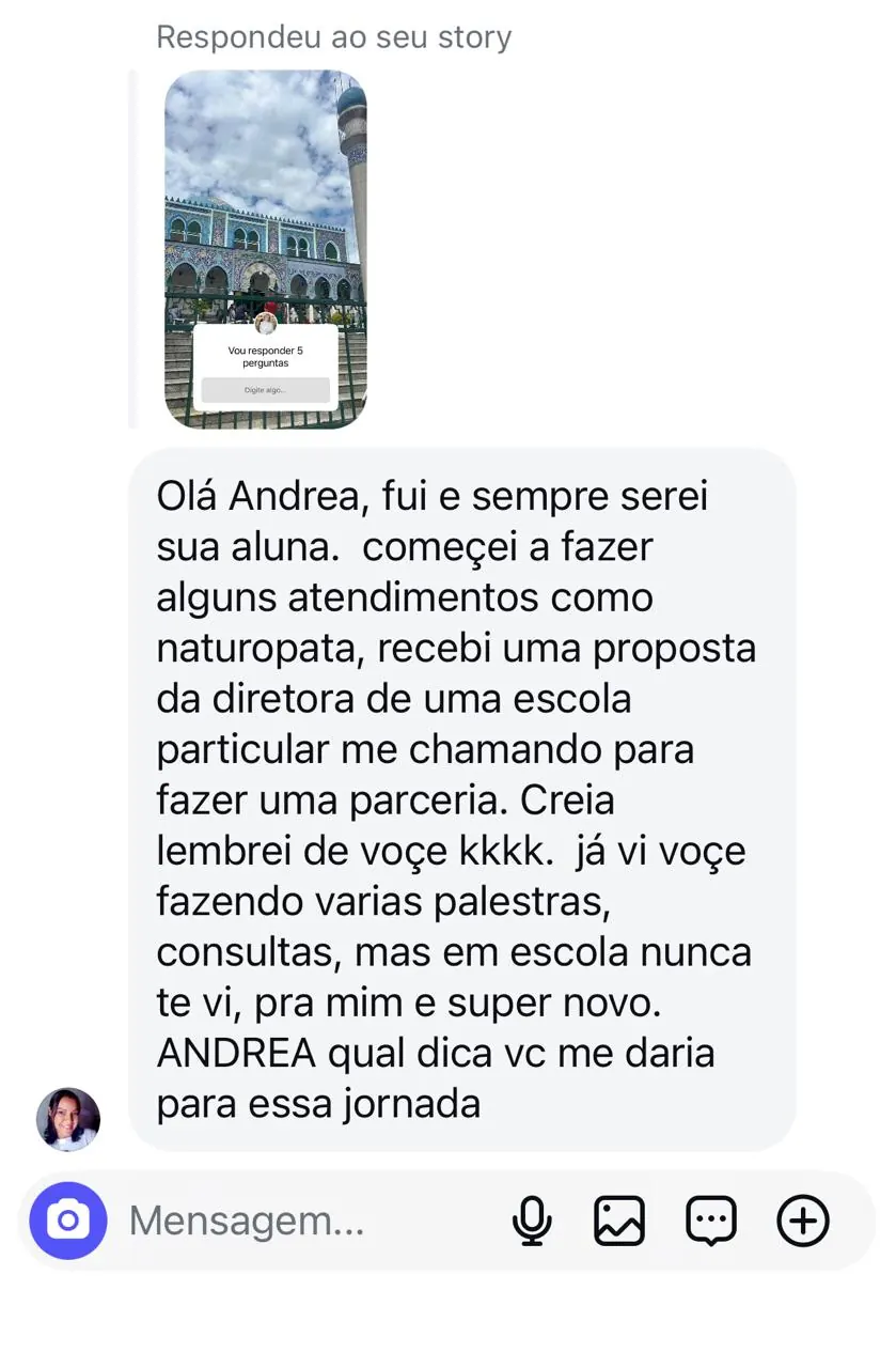 Depoimento de aluna sobre nova jornada profissional